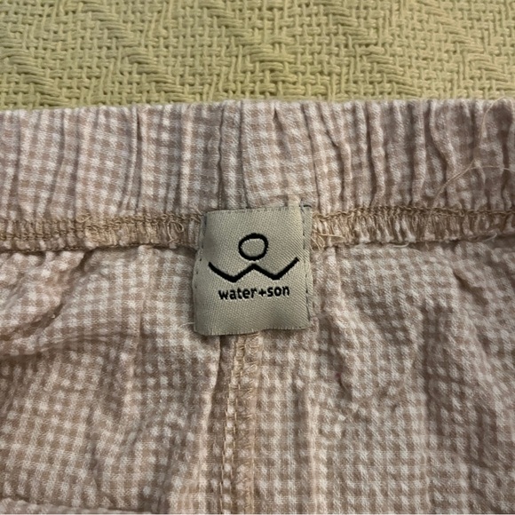NWOT Girls Water + Son Beige and White Gingham Shorts size 10 - Picture 4 of 5